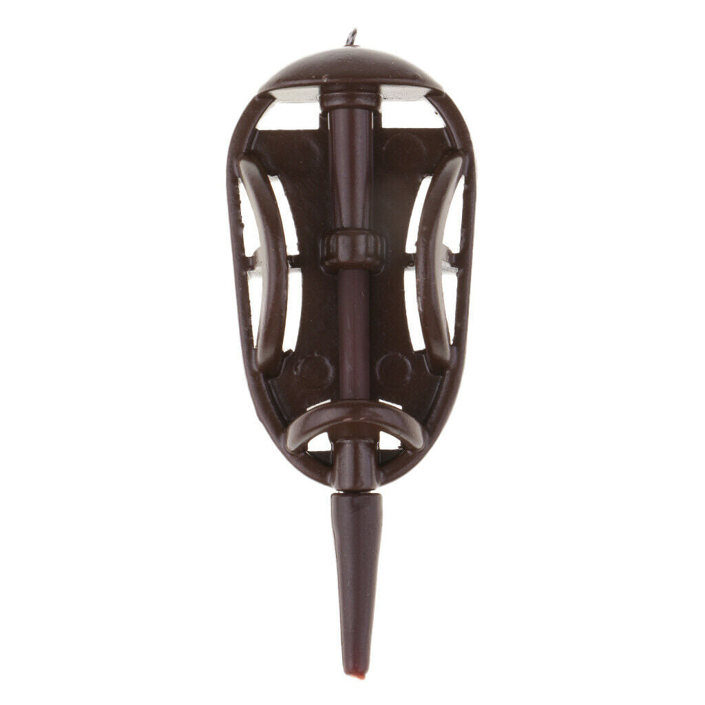 1 Piece Fishing Inline Safe Flat Method Feeder Carp Fishing Tackle Brown 50g