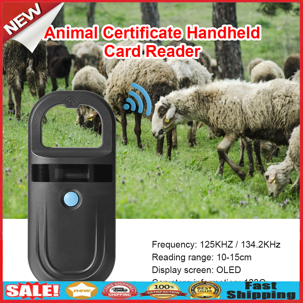 Animal Certificate Handheld Card Reader Pet ID Identification Chip Scanner