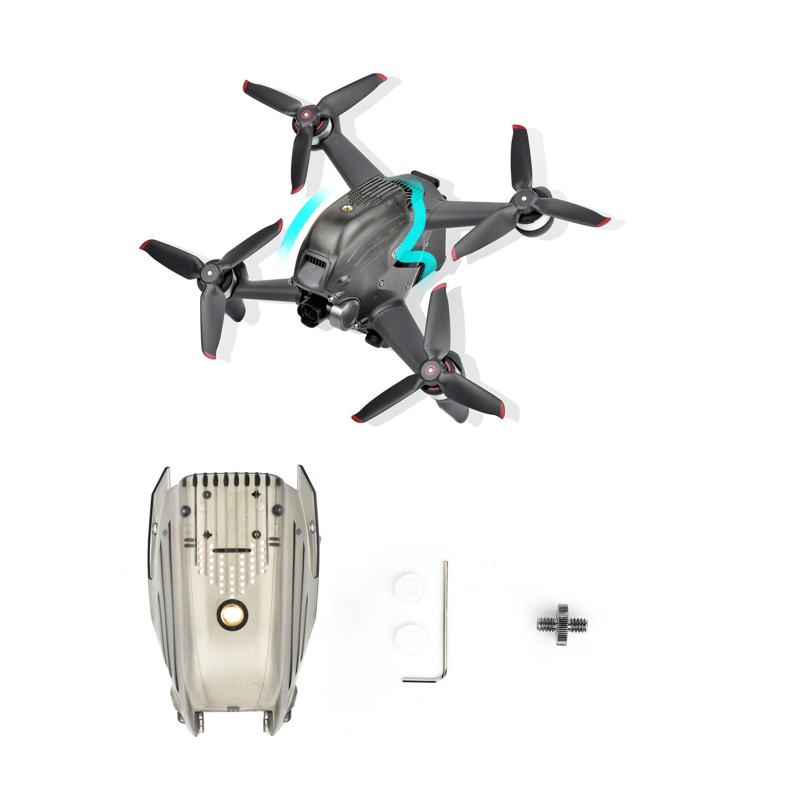 For DJI FPV Drone Replacement Top Shell Cover Protective Case+Screwdriver/Screw