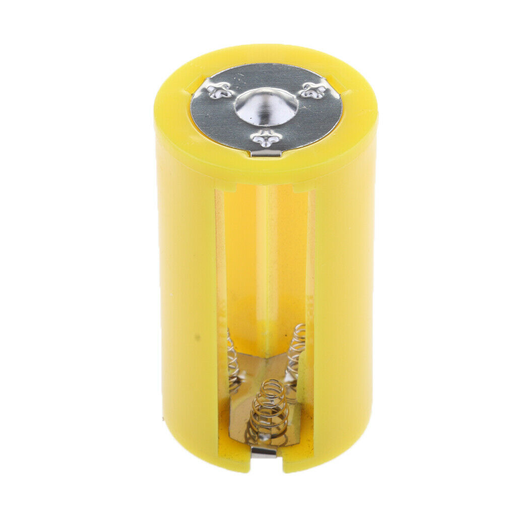 Yellow 3 AA to D Type Batteries Converter - Parallel Adapters Holder Case .