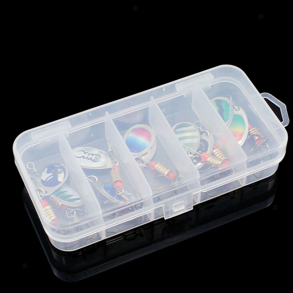 10x Metal Multicolor Sequins Baits Spinnerbait &Organizer Box Saltwater