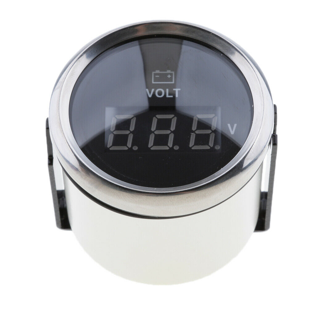 2'' 52mm Marine Boat Digital LED Electronic Meters Gauge - Black