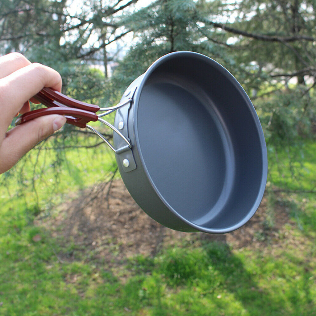 Aluminum Camping Pan Outdoor Cooking Cookware for Traveling Hiking Picnic M