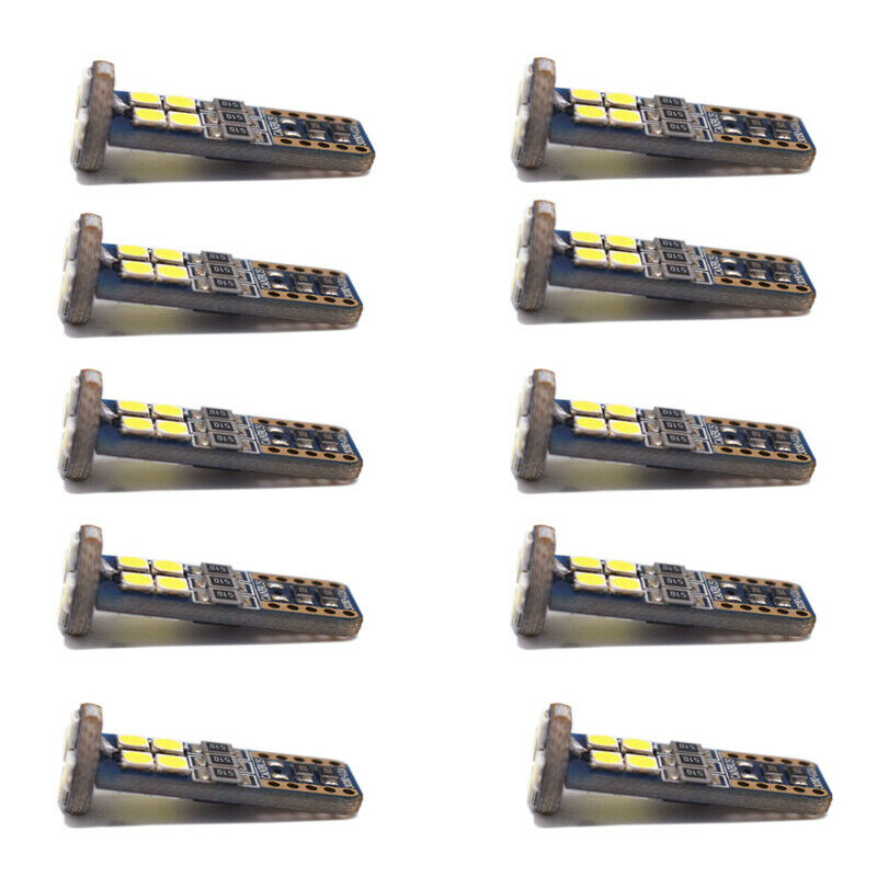 10PCS Canbus T10 3030 12 SMD LED White Car Side Light Lamp License Plate Bulbs