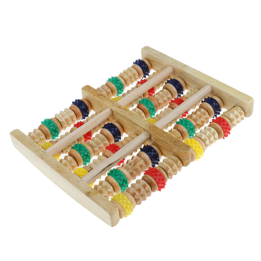 2 Pcs Wooden Foot Massager Roller Relief Stress Massage Reflexology Tool