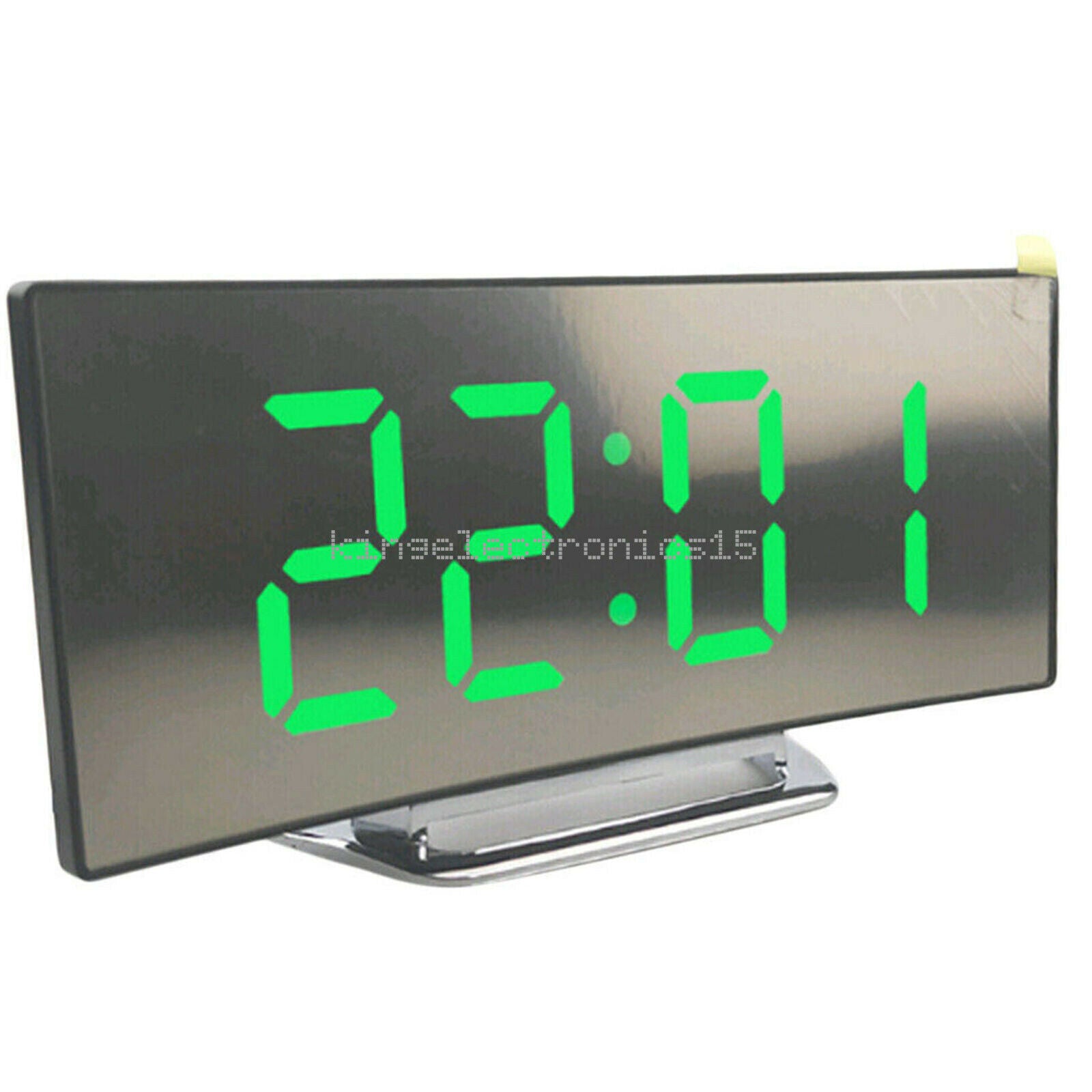 Night Light Alarm Clock Digital LED Green Display Battery Operated Mirror NEW