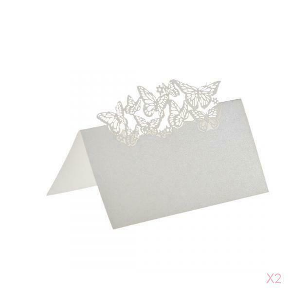 50 Butterflies  Cut Name Place Cards Wedding Guest Table Cards White
