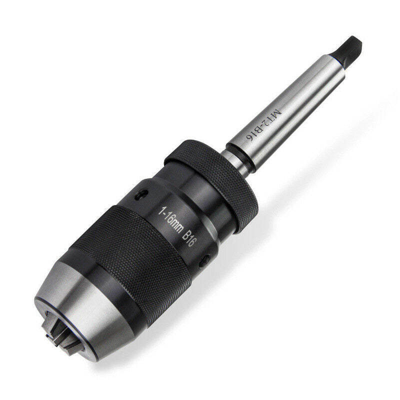 Steel Self Tighten Keyless Lathe Drill Chuck MT2-B16 Arbor Live 16mm MK2 Durable