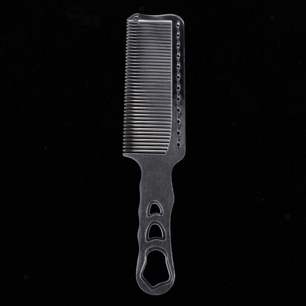 Clear Plastic Anti-static Barber Hairdressing Clipper Comb, Flat Top Fine