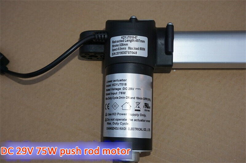 DC 29V 75W Push rod motors 12V24V 800N stroke 326mm massage bed chair 45.5mm/s