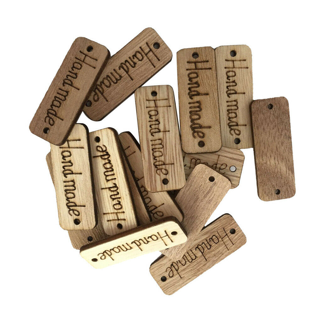 100Pcs " Handmade " Wood Buttons - Scrapbooking - Crafting - Sewing