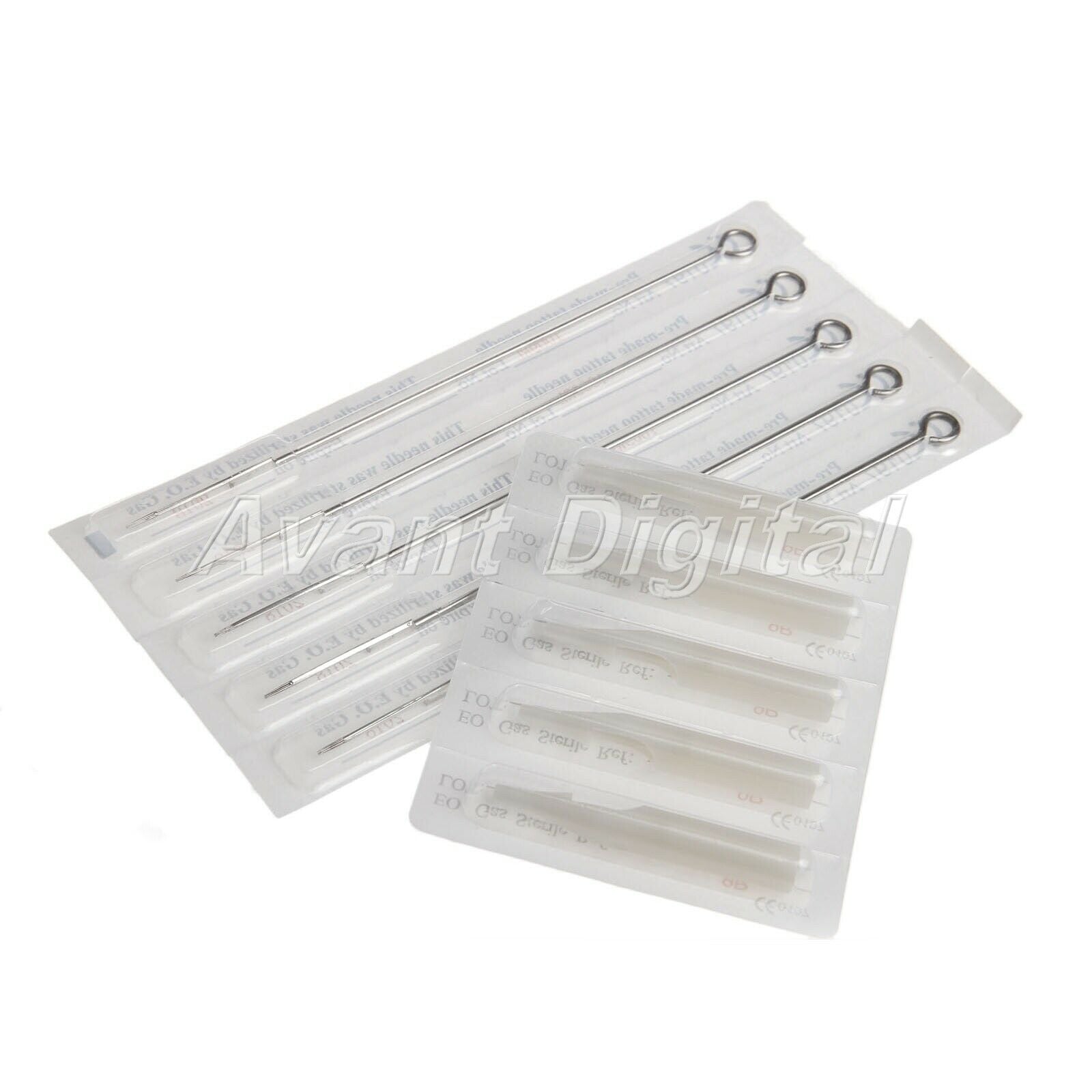 50X 9RS Round Liner Tattoo Needles+50X 9RT Plastic Tattoo Tips Permanent Makeup