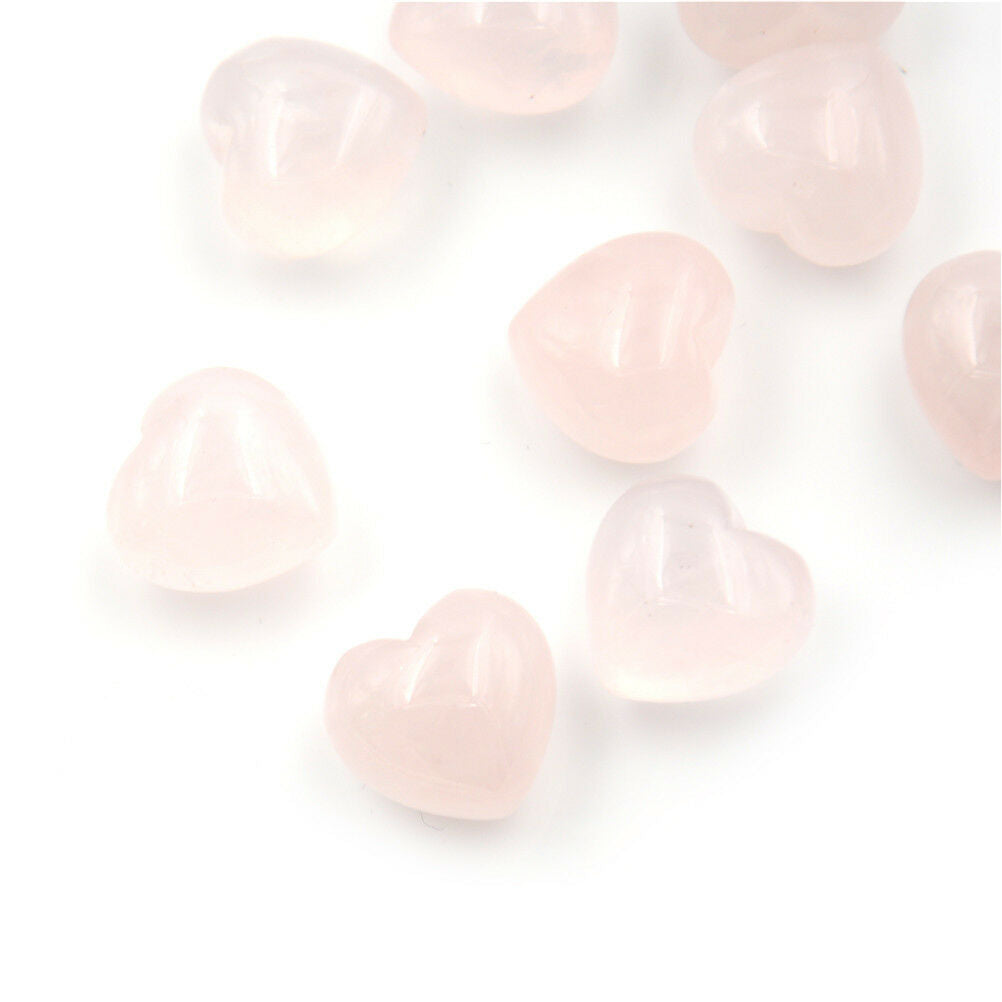 1Pc Natural Quartz Heart Shaped Pink Crystal Love Healing Gemstones Collec.l8