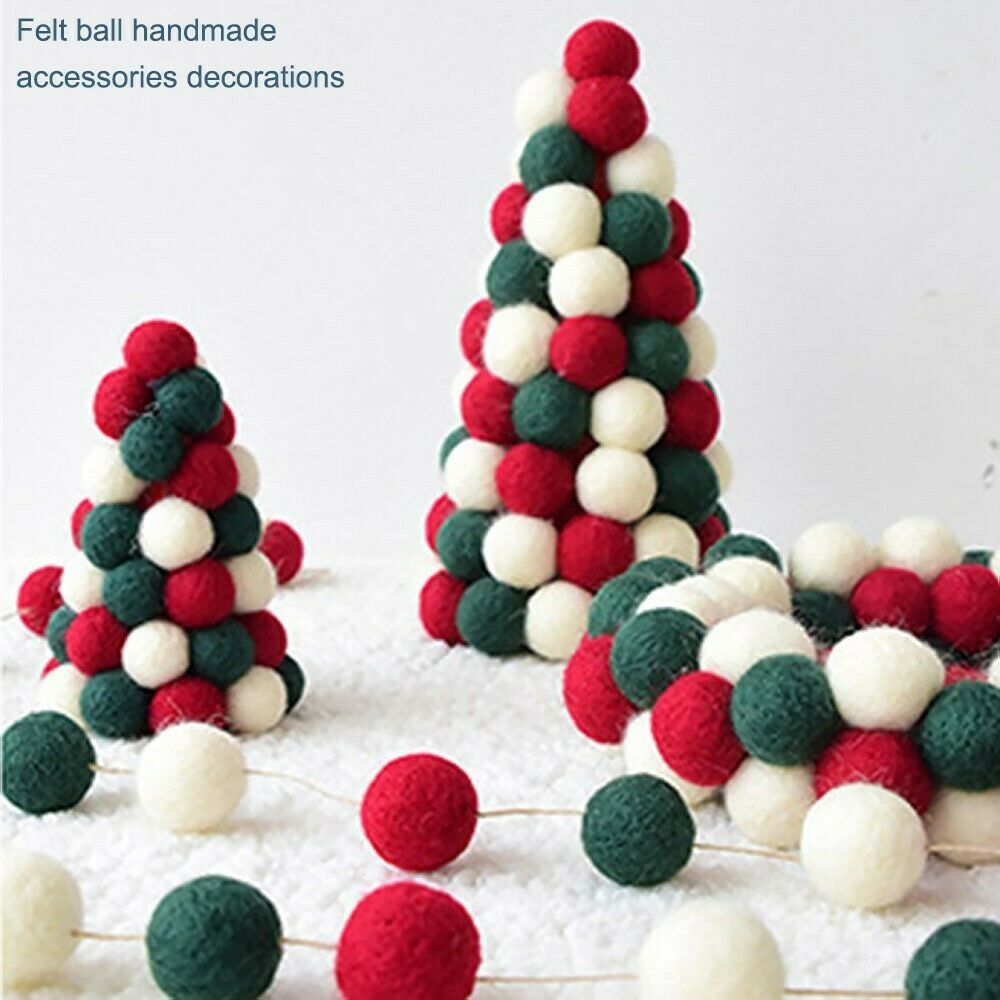 100 PCS Felt Balls Wool Hand-made Felt Beads for Crafts Room Party Wedding Decor