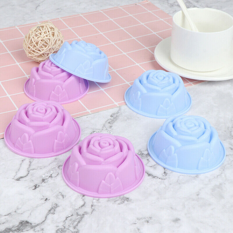 6PCs Silicone Cupcake Cake Mold Muffin Baking Reusable Silicone Cake Molds DDD