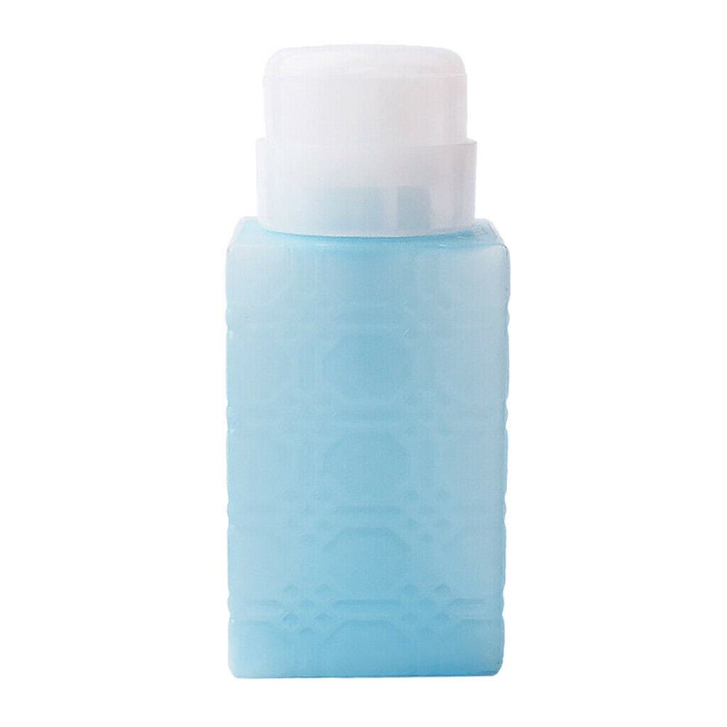 220ml Nail Art Tips Empty Dispenser Nails Remover Pumping Bottle Blue Square