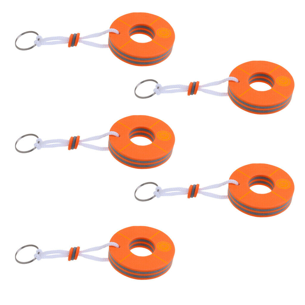 5x Orange Sailing Buoy Floating Key Chain Boat Float Marine Key Ring Holder