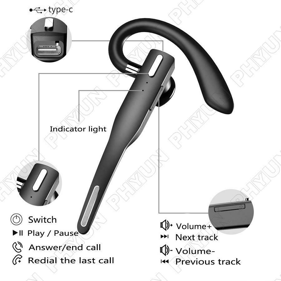 Wireless Bluetooth Earpiece Headset 6 Hours Talking Time In Ear Life waterproof