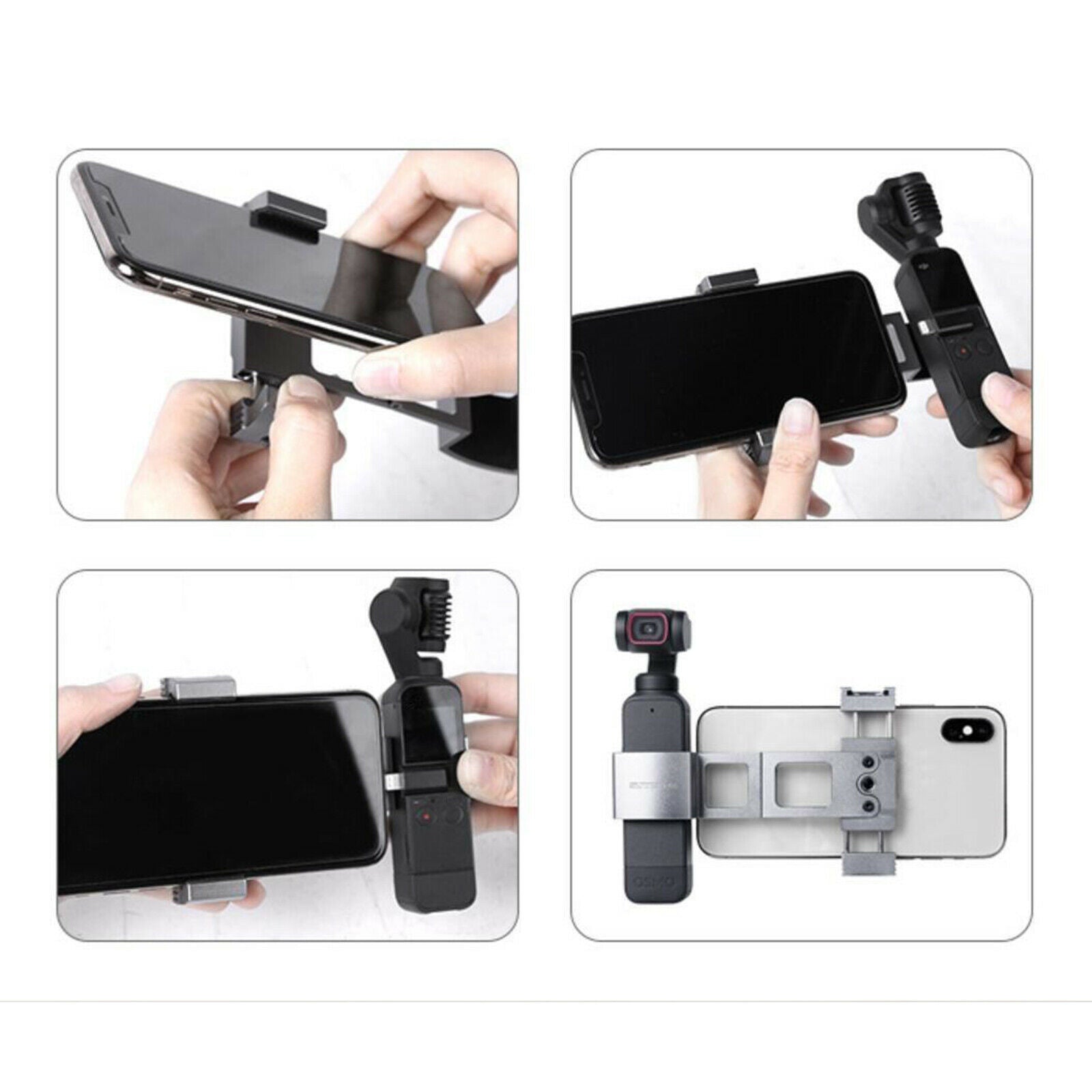Aluminum Alloy Metal Handheld Phone Holder Bracket for DJI Pocket 2 Accs