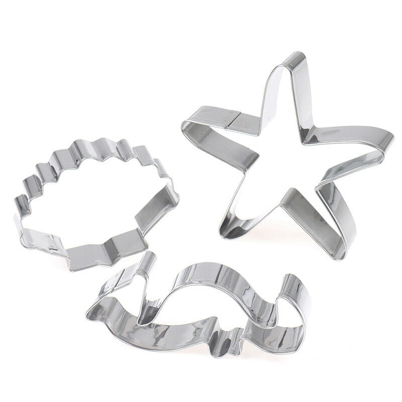 3Pcs Seahorse Starfish Seashells Cookie Cutter Mold DIY Biscuit Mold Baki.l8