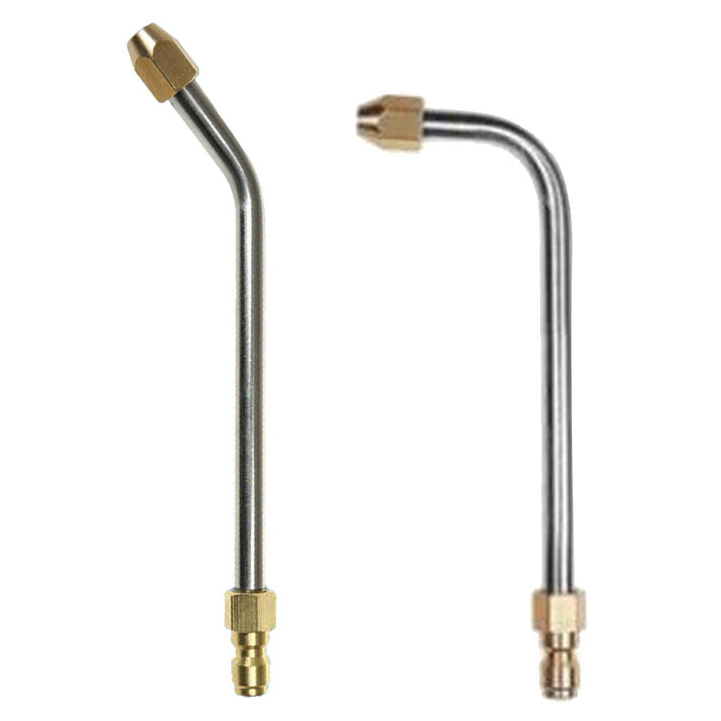 2pcs Stainless Steel Angled Lance Extension Metal Pole Car Cleaning Tools