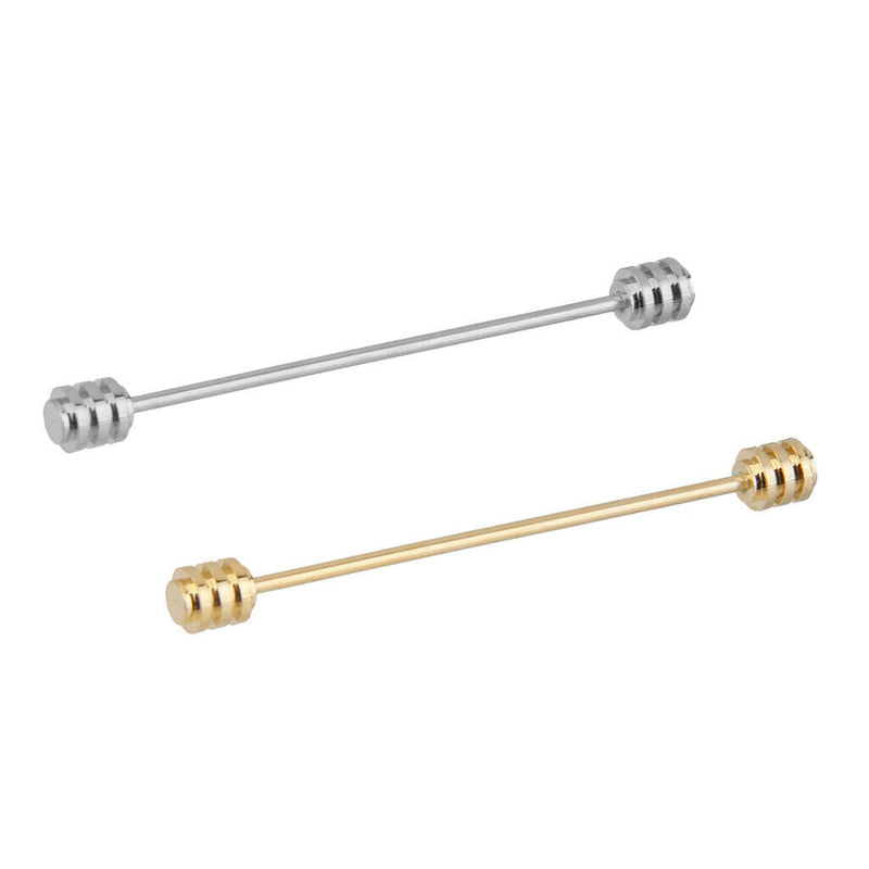 2 Pieces Barbell Pin Collar Lapel Tie Bar Mens Wedding Stick Clip