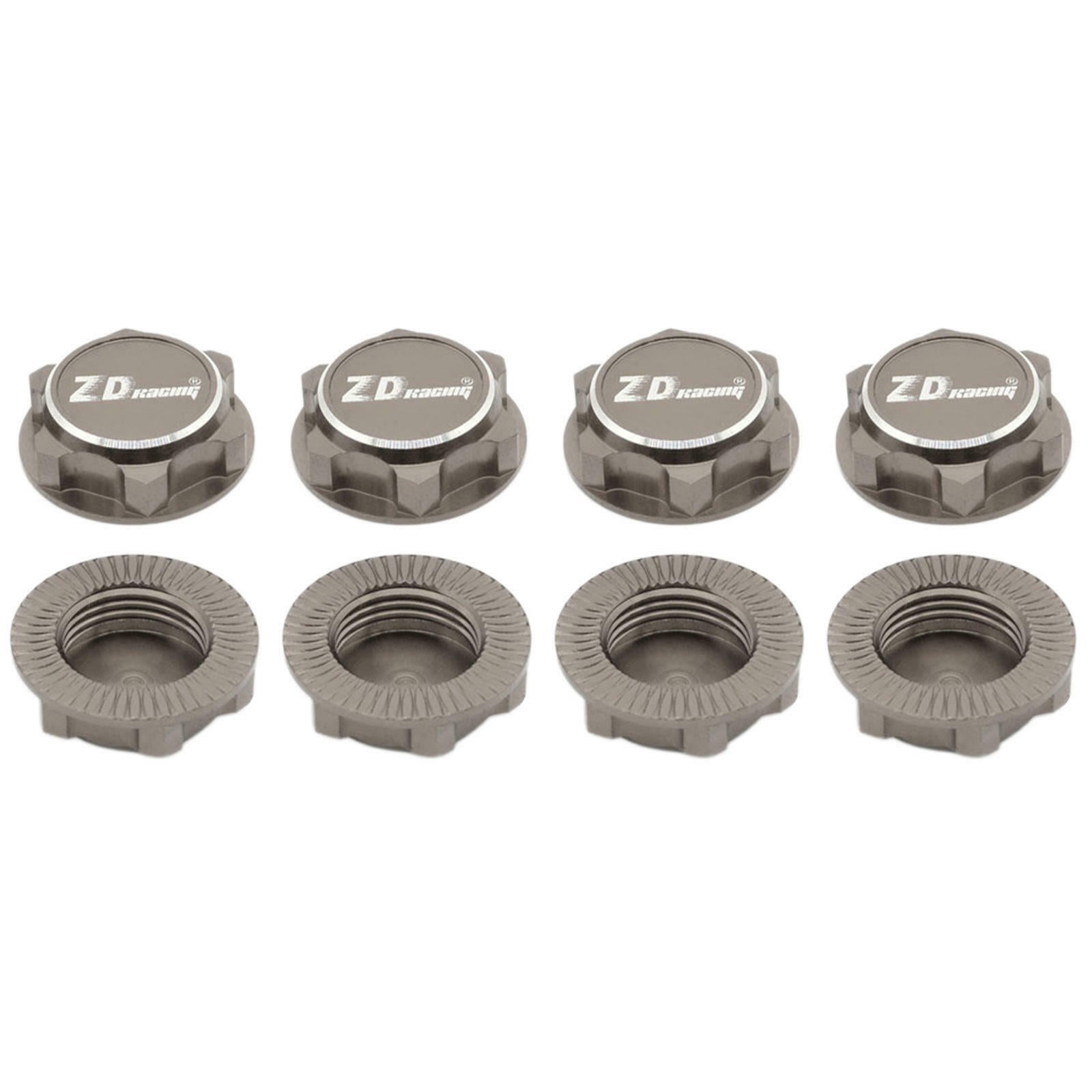 8x Hex Wheel Nuts Fit For 1/8 Scale RC Car Spare Parts Acc Titanium Gray