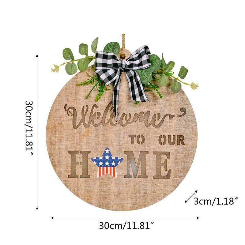 Interchangeable Home Sign for Front Door Holiday Home Decor Sign with LED Light