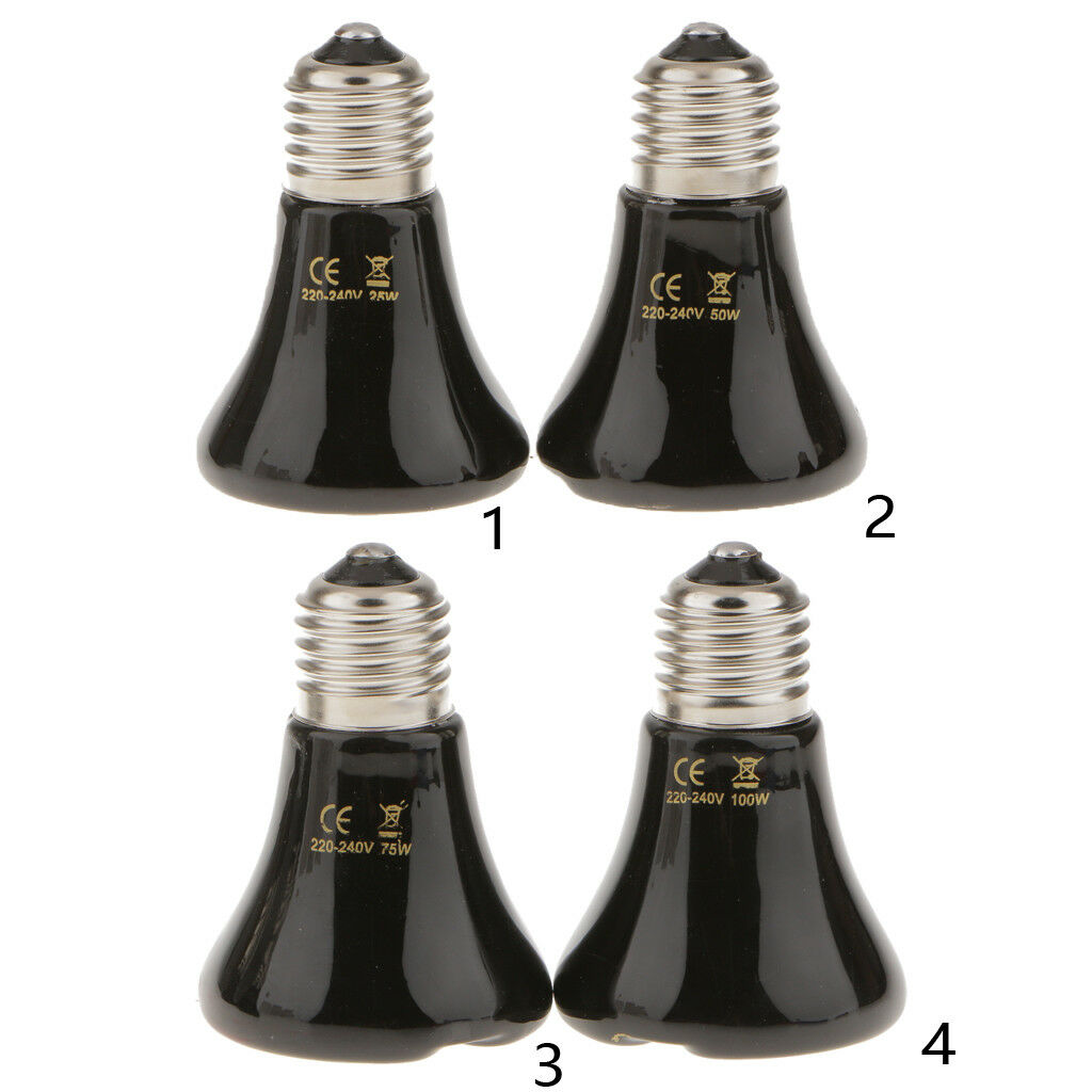 25W Reptile Terrarium Infrared Heat Emitter Basking Spot Light Bulb Dia.60mm