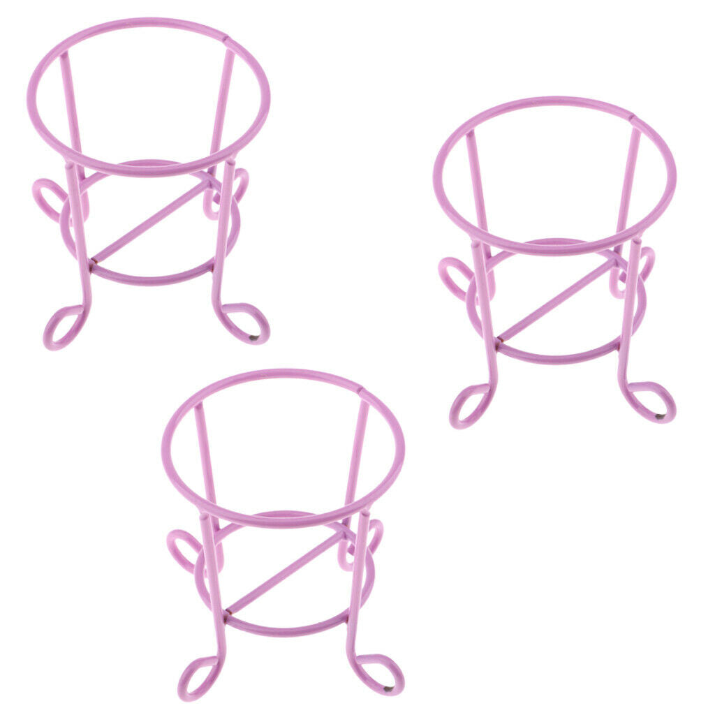 3pcs Lovely Cute Makeup Sponge Blender Powder Puff Holder Stand Rack Purple