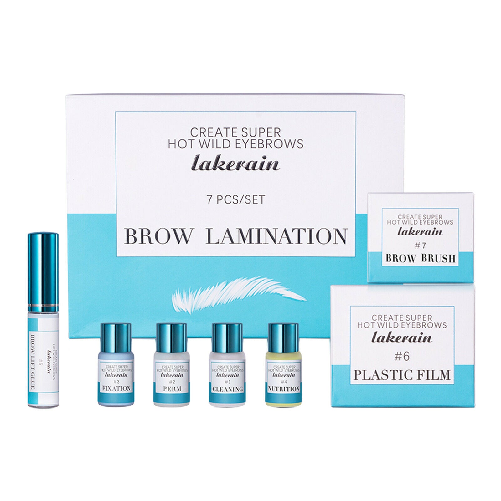 7pcs/Set Eyebrow Lamination Set Brow Lift Glue Fixation Plastic Film Salon