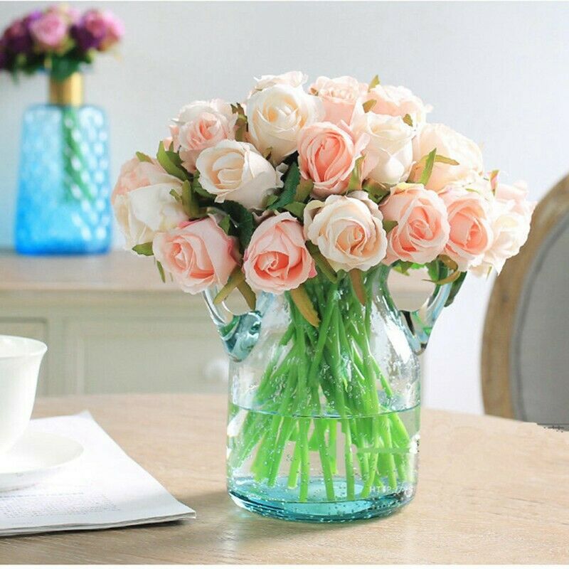 12pcs/lots Artificial Rose Flowers Wedding bouquet Thai Royal Rose Silk flowerB2