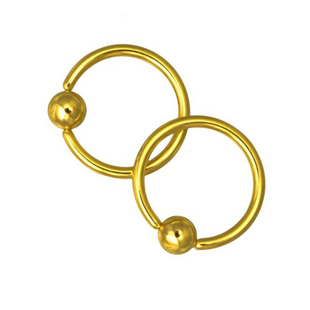 2 Pairs 16G 4mm 316L Captive Bead Nose Hoop Piercing Rings for Men Women
