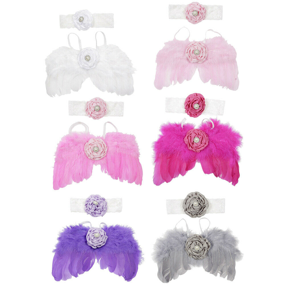 1 Set Lovely Baby Angel Wings Costume Photo Prop Fairy Feather White