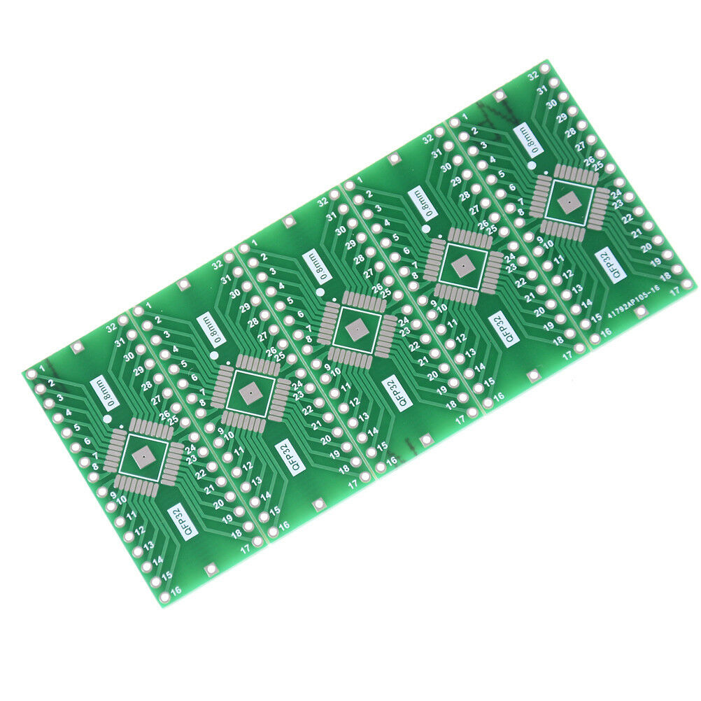 5Pcs TQFP/LQFP/EQFP/QFP32 0.8mm to DIP32 Adapter PCB Board Convert.l8