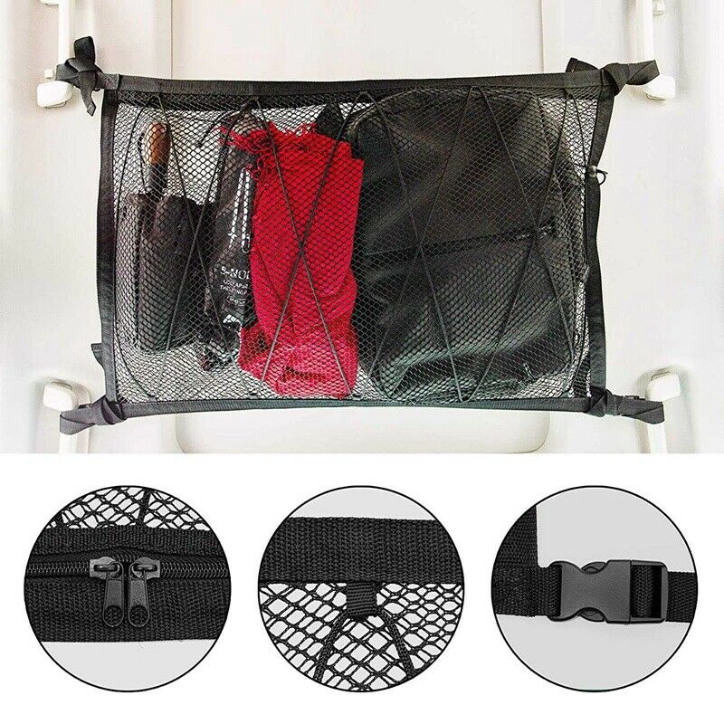 Car Ceiling Storage Net Pocket Roof Interior Cargo Net Bag Car Trunk StorageW8V7
