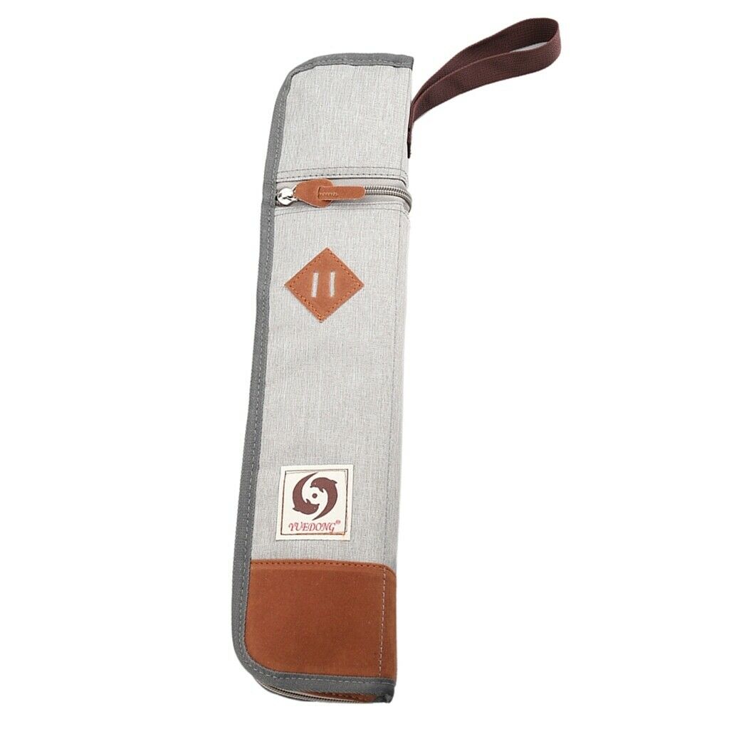 Cotton Padded Drumstick Bag - Soft Carrying Case for Sticks Mallets Gray