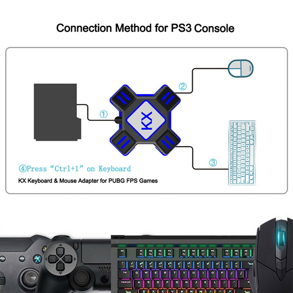 Portable Gaming Keyboard and Mouse Adapter Console Converter for Nintendo Switch