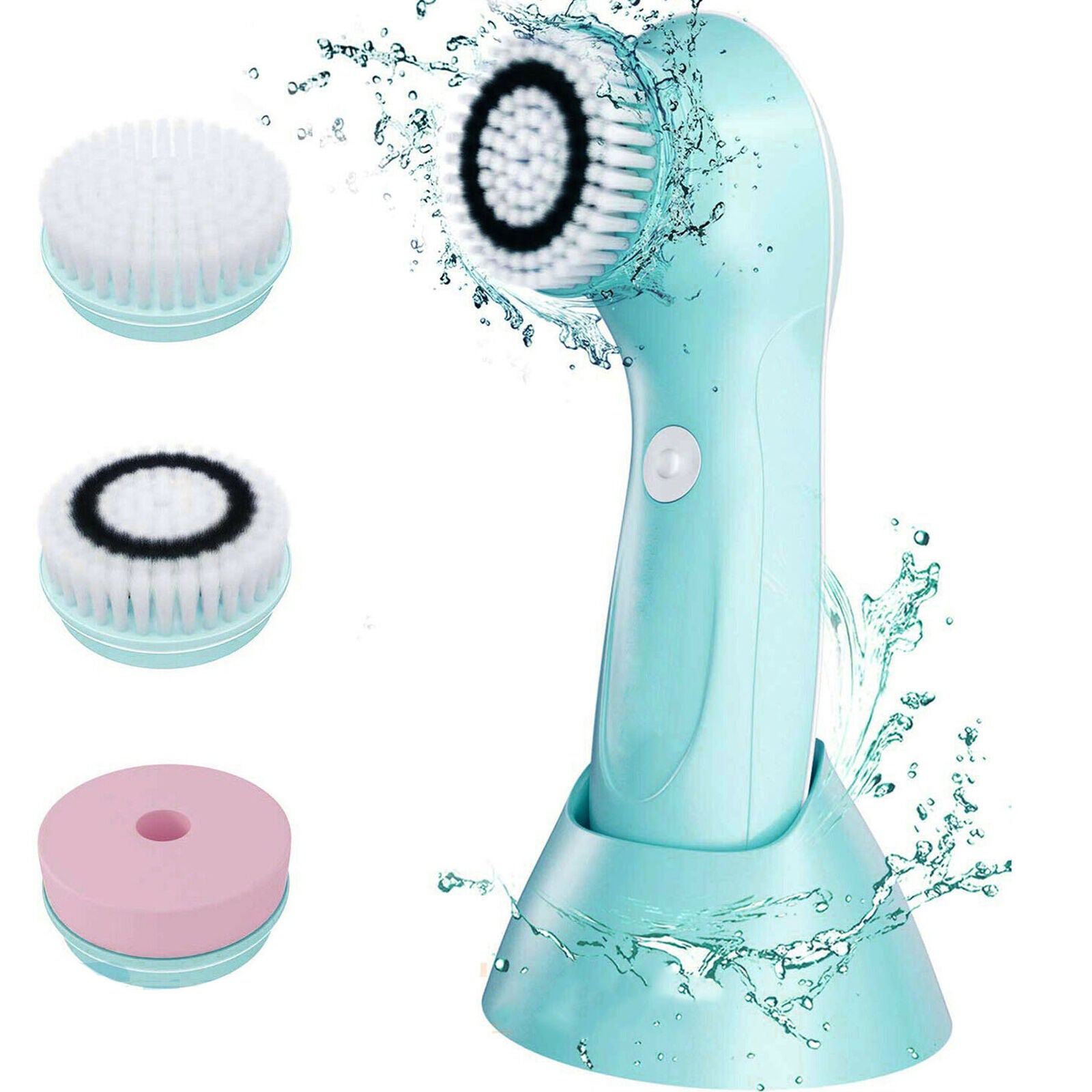 3-in-1 Rechargeable Facial Cleansing Brush Set Soft Scrubber Face Exfoliating