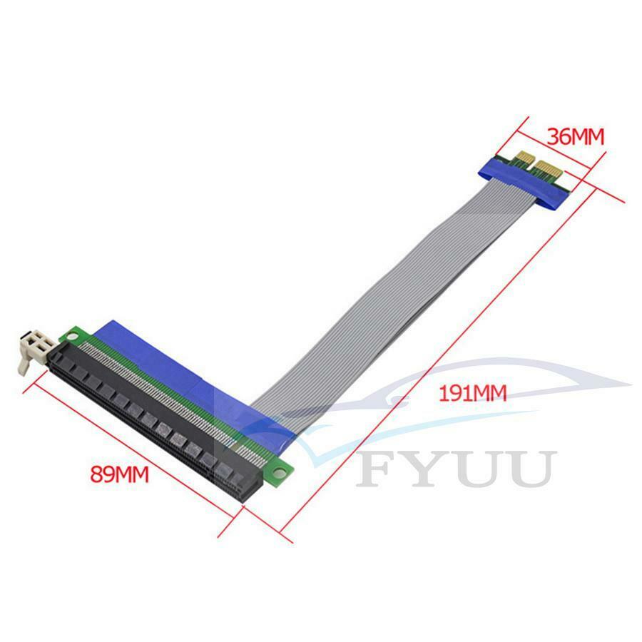 4pc PCI-Express  1X to 16X Riser Card Ribbon Extender Extension Relocate Cable