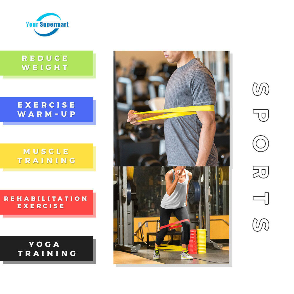 5pcs Exercise Bands Latex Resistance elastic BandBelt for Home Gym Fitness Yoga