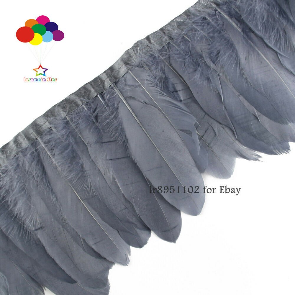 Goose feather Dark Grey floating chandelier shade decoration diy ribbon clothing