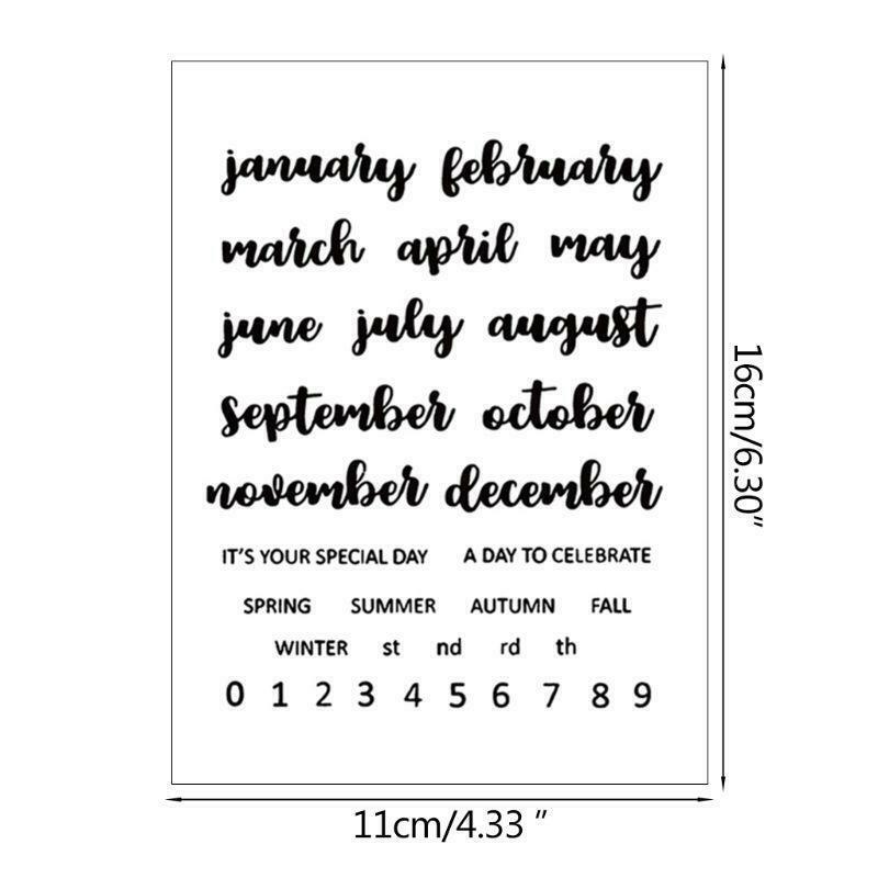 Month DIY Silicone Clear Stamp Cling Seal Scrapbook Embossing Album Decor