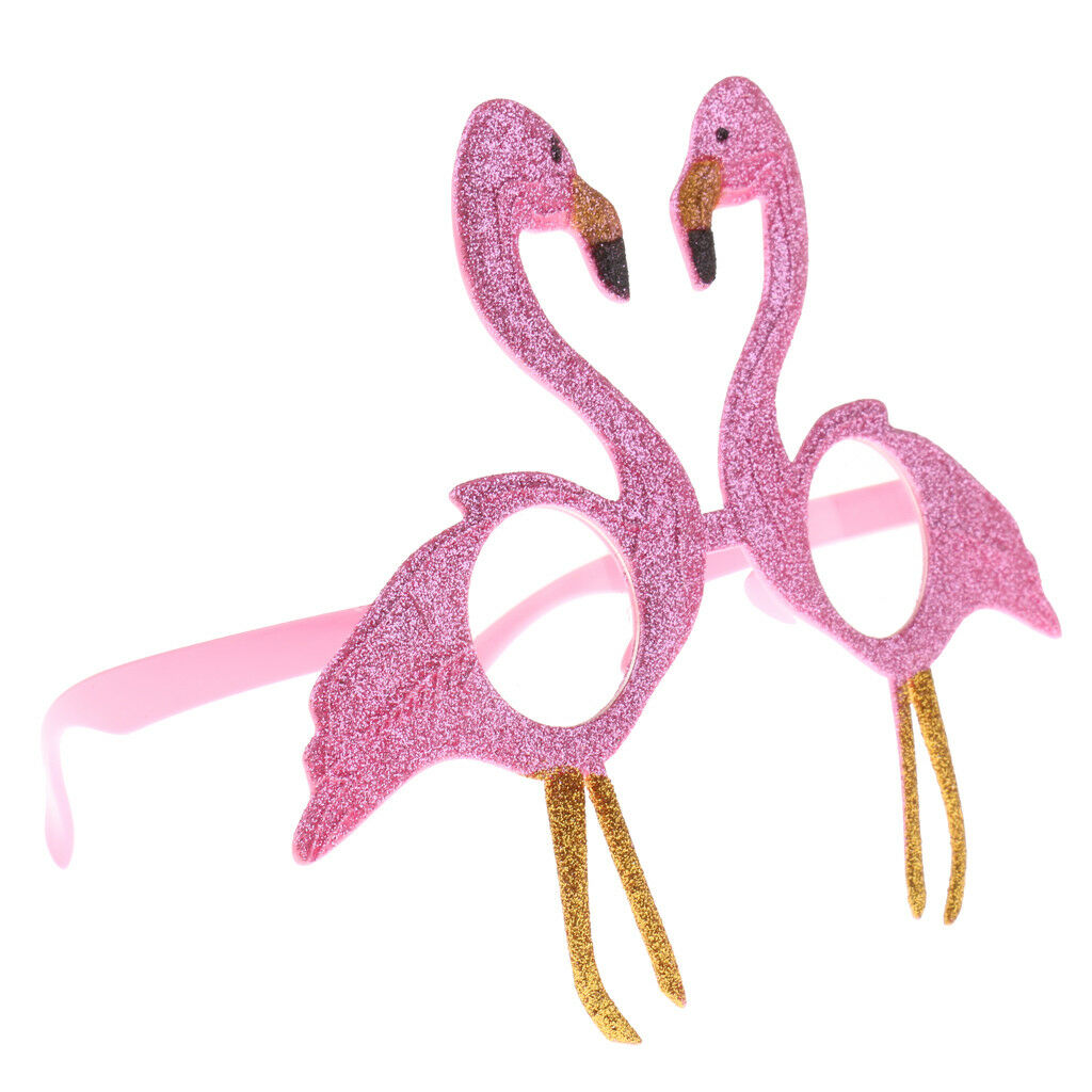 Hawaiian Tropical Flamingo Sunglasses Glitter Glasses Kid Fancy Dress Party