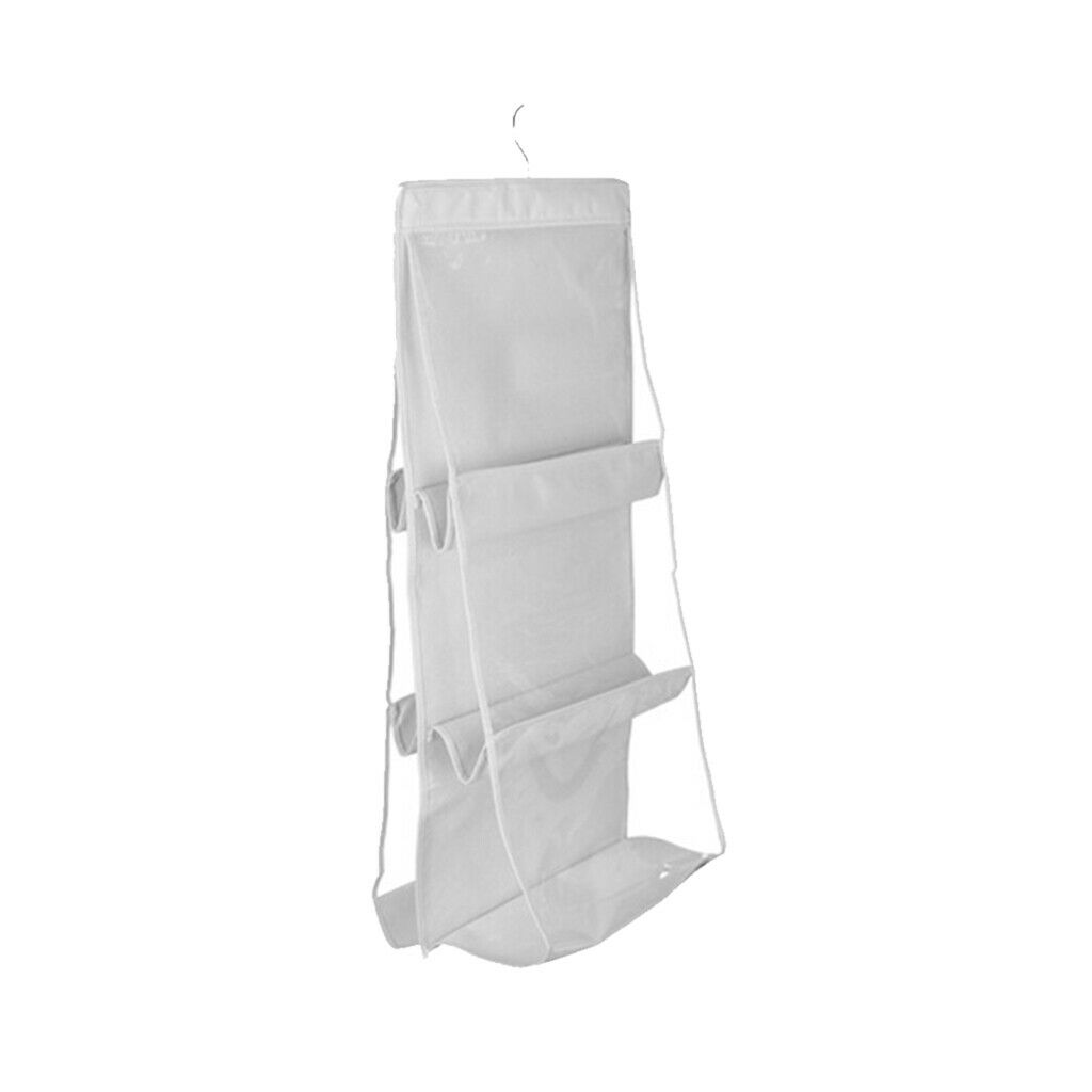Perspective 6-layers Hanging Bag Organizer Handbag Storage Holder White