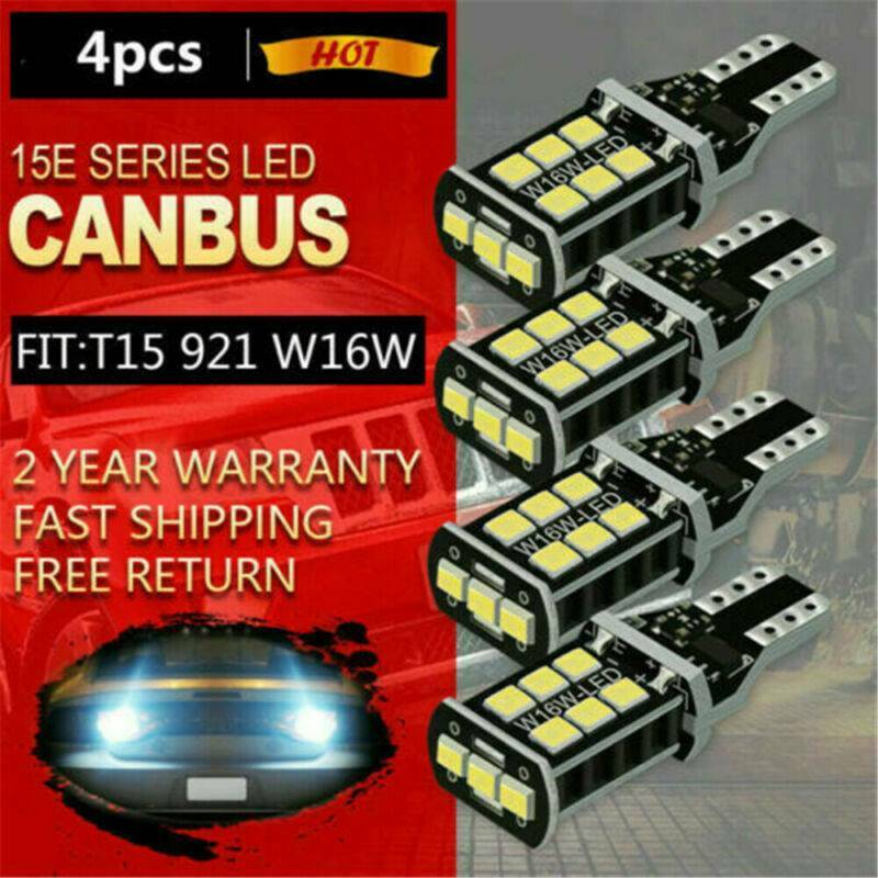 4* LED Reverse Light Canbus Error Free 921 912 T15 W16W Backup Bulb 1200LM White