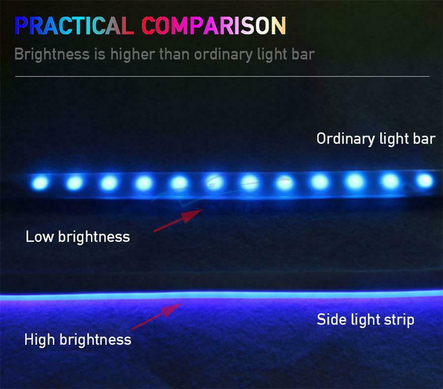 1 Set Left&Right 80CM Vehicle Hood Blue LED Atmosphere Light Strip Universal
