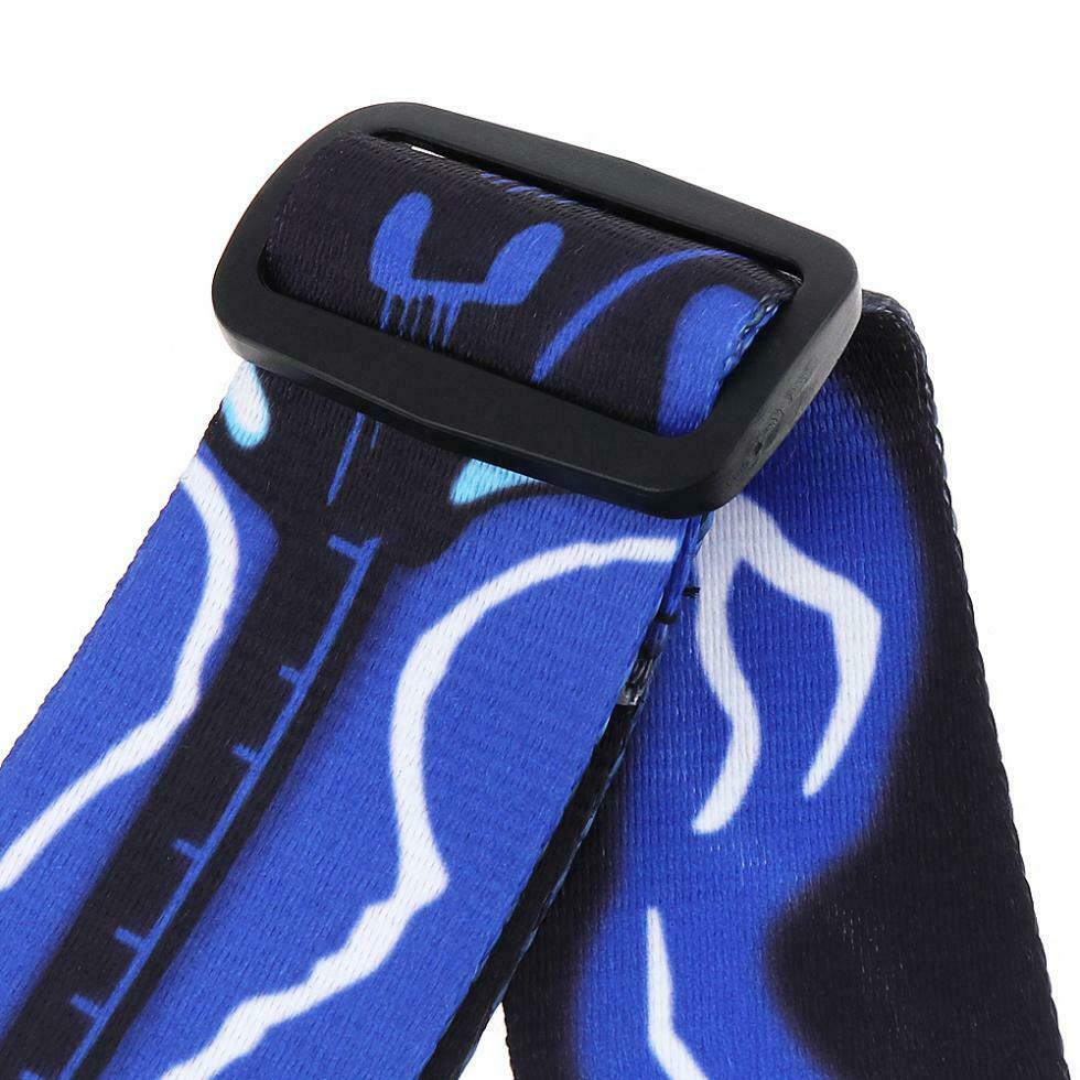 50mm Adjustable Printing Guitar Strap Guitar Accessories Blue Lightning Pattern