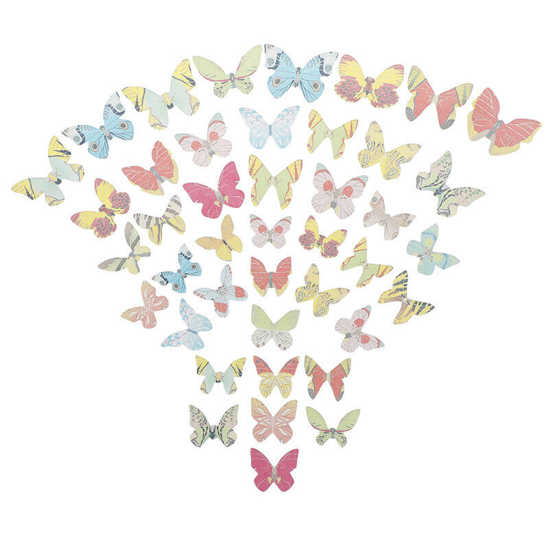42pcs Mixed Butterfly Edible Glutinous Wafer Rice Paper Cake Cupcake Topp.l8