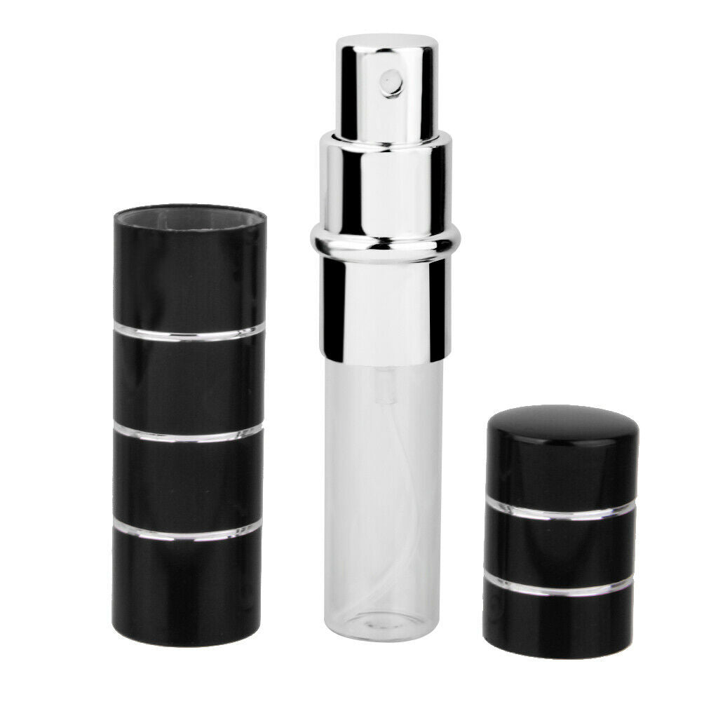 Portable Refillable Perfume Atomizer Bottle Empty Sprayer Container Black